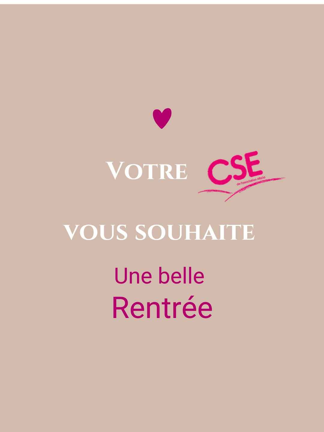 Bonne rentrée à toutes et à tous !